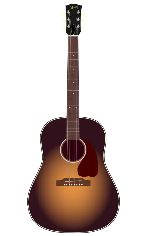 Gibson J-45をモチーフにしたイラストのフリー素材