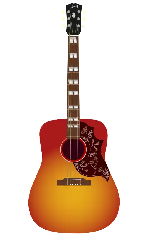 Gibson Hummingbirdをモチーフにしたイラストのフリー素材