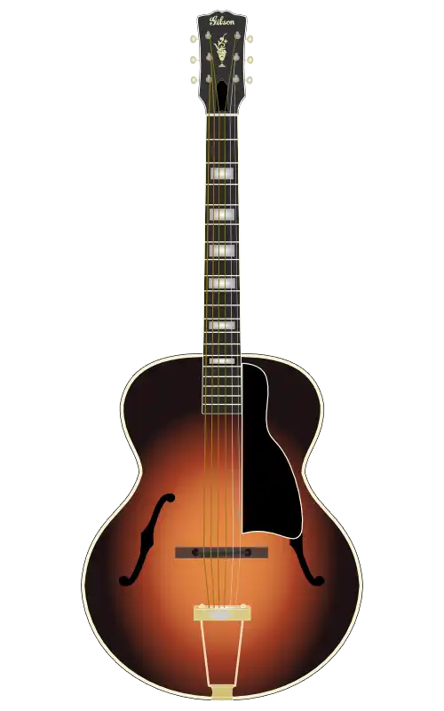 Gibson L-5をモチーフにしたイラストのフリー素材