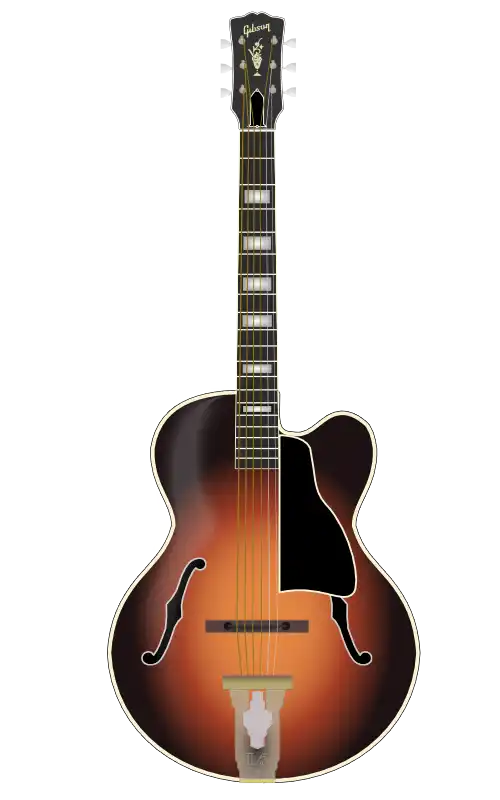 Gibson L-5Cをモチーフにしたイラストのフリー素材