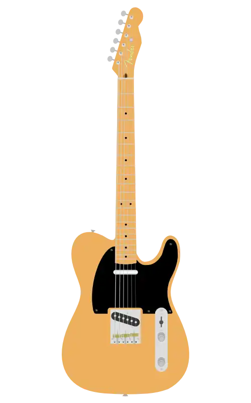 Fender Telecasterをモチーフにしたイラストのフリー素材